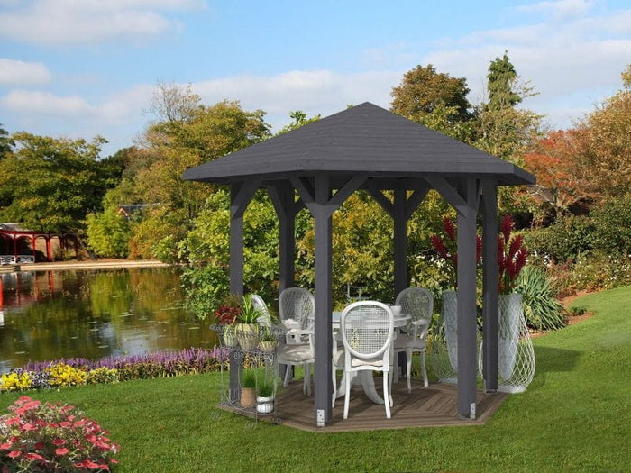 Skan Holz Pavillon Nancy Größe 1 in schiefergrau