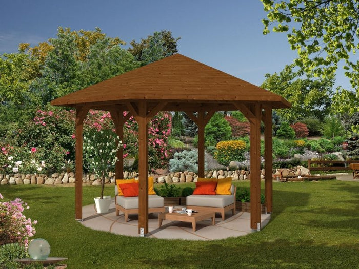 Skan Holz Pavillon Nancy Größe 3 in nussbaum