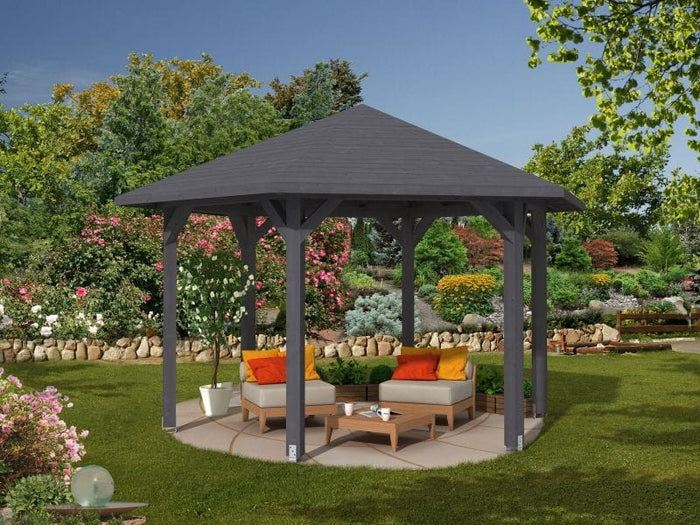 Skan Holz Pavillon Nancy Größe 3 in schiefergrau