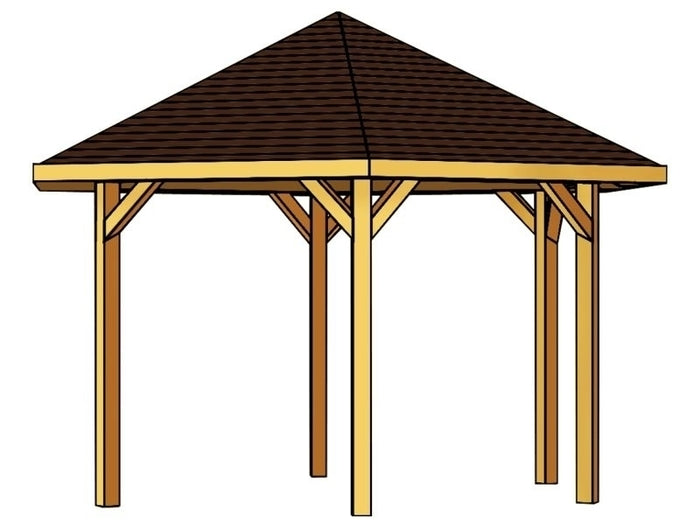 Skan Holz Pavillon Nancy Größe 3 in schiefergrau