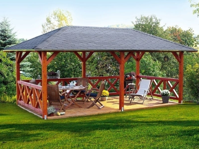 Skan Holz Pavillon Orleans Größe 2 in schiefergrau