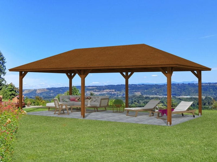 Skan Holz Pavillon Orleans Größe 3 nussbaum