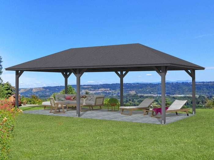 Skan Holz Pavillon Orleans Größe 3 schiefergrau