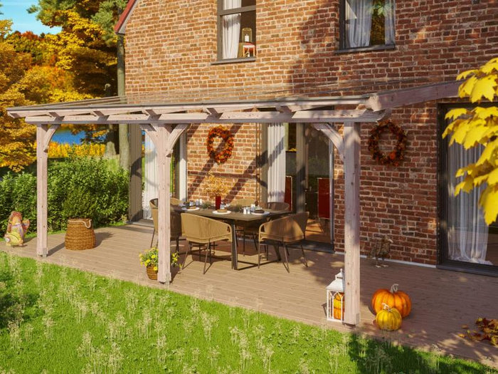 Skan Holz Terrassenüberdachung Rimini 648 x 350 cm natur