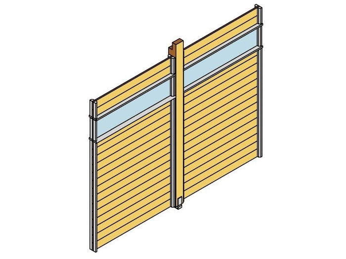 Skan Holz Wand mit Lichtband in nussbaum für Toulouse