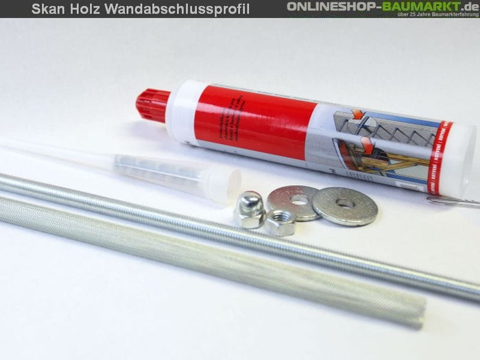 Skan Holz Wandbefestigungsset für Terrassenüberdachungen mit 434 cm Breite