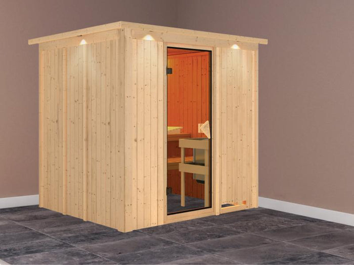 Sodin - Karibu Sauna ohne Ofen - mit Dachkranz -