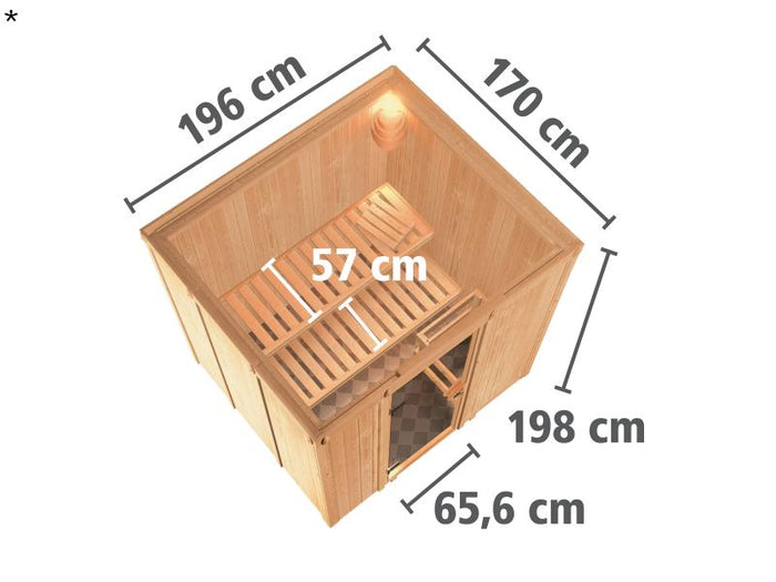 Sodin - Karibu Sauna ohne Ofen - ohne Dachkranz -