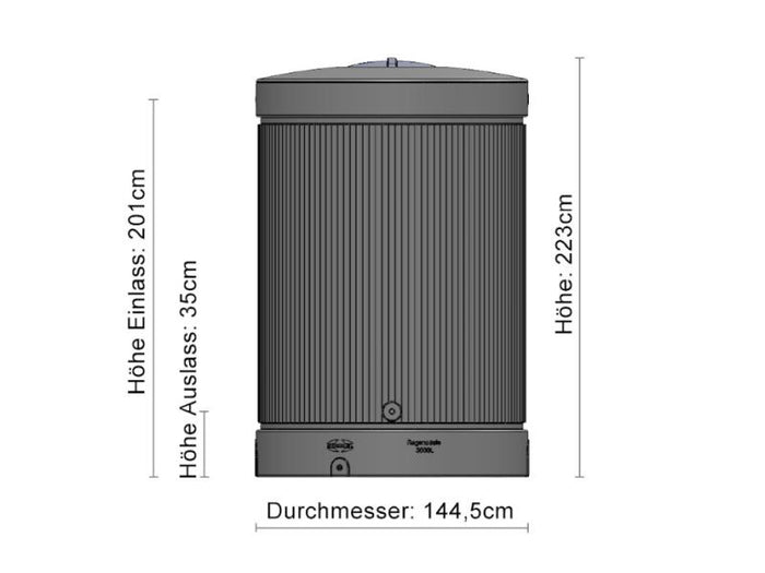 Speidel Regensäule 3000 Liter, grau