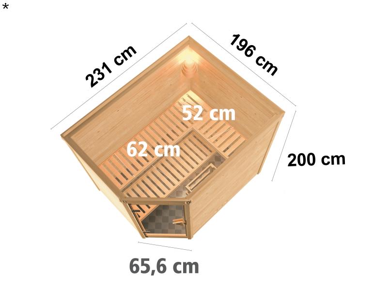 Tanami - Karibu Sauna ohne Ofen - ohne Dachkranz -
