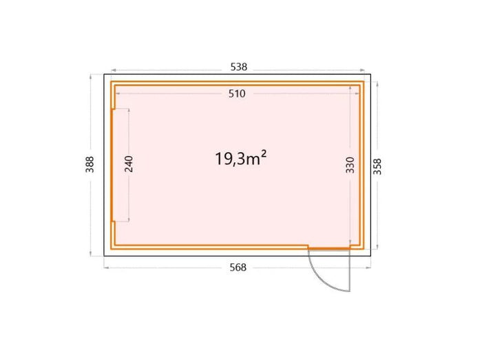 Telluria Metall-Garage Classico 3654, Lichtgrau, inkl. Garagentor und Fenster