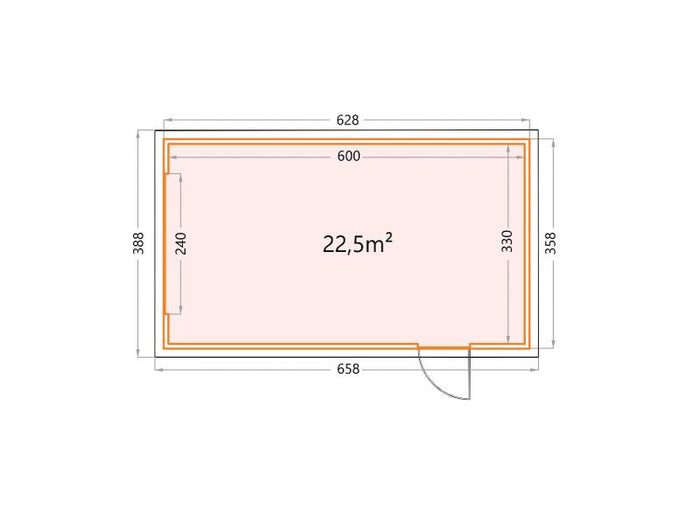 Telluria Metall-Garage Classico 3663, Granitgrau, inkl. Garagentor und Fenster