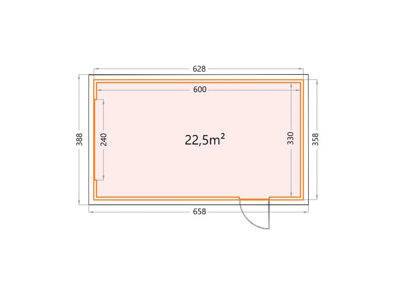Telluria Metall-Garage Classico 3663, Lichtgrau, inkl. Garagentor und Fenster