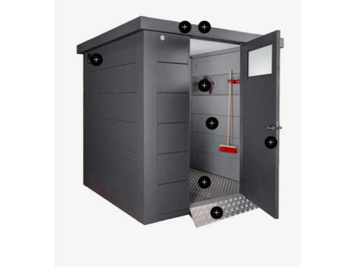 Telluria Metall-Gerätehaus Classico 2121 Granitgrau