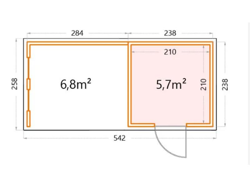 Telluria Metall-Gerätehaus Classico 2424 Komplett Weiß mit Lounge links, inkl. 2 Fenster