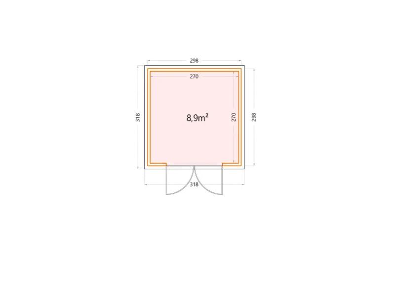 Telluria Metall-Gerätehaus Classico 3030 Granitgrau