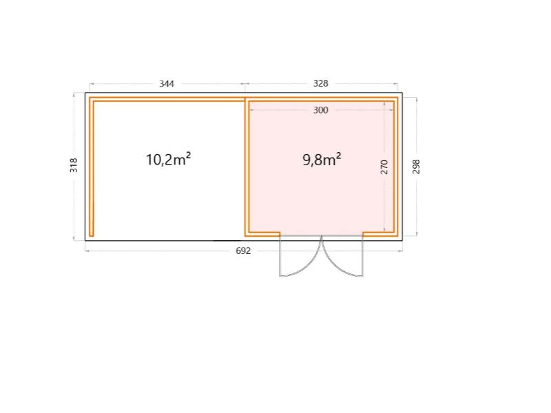 Telluria Metall-Gerätehaus Classico 3330 Granitgrau mit Lounge links