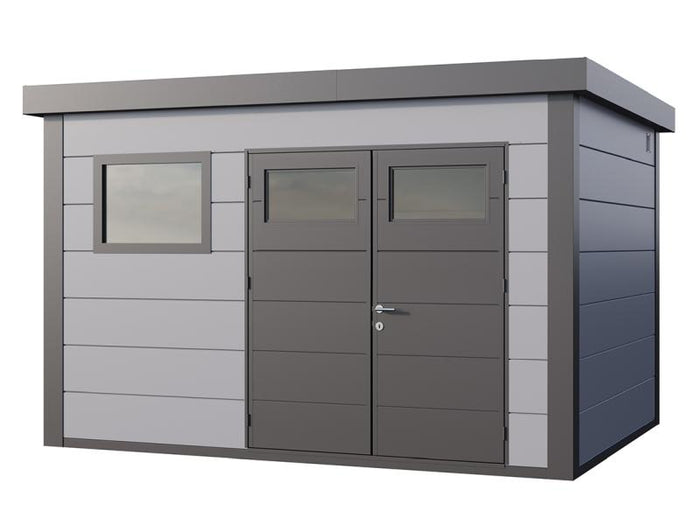 Telluria Metall-Gerätehaus Classico 3930+ Lichtgrau, inkl. Fenster