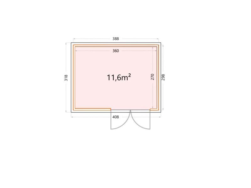 Telluria Metall-Gerätehaus Classico 3930 Lichtgrau