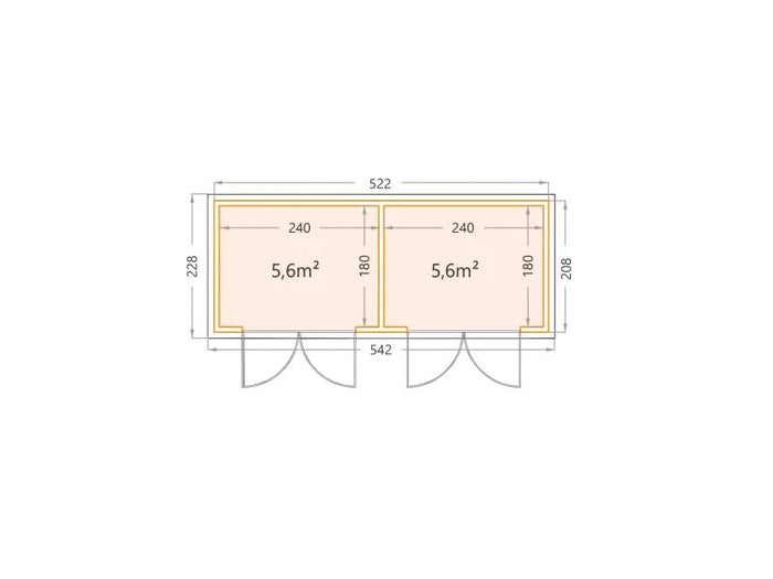 Telluria Metall-Gerätehaus Duo 2721, Granitgrau