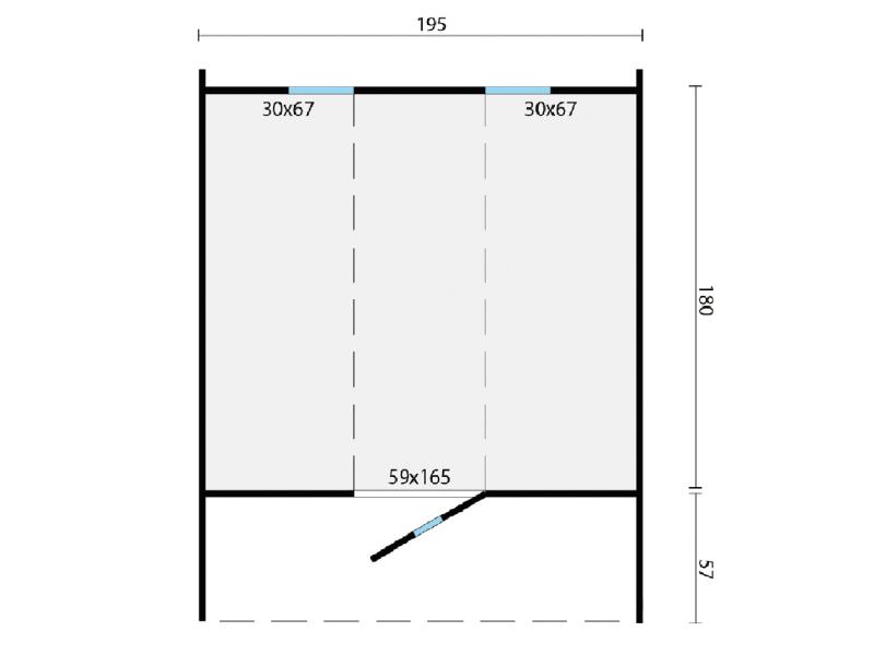 Tuindeco Saunafass 195 x 250 cm Thermowood
