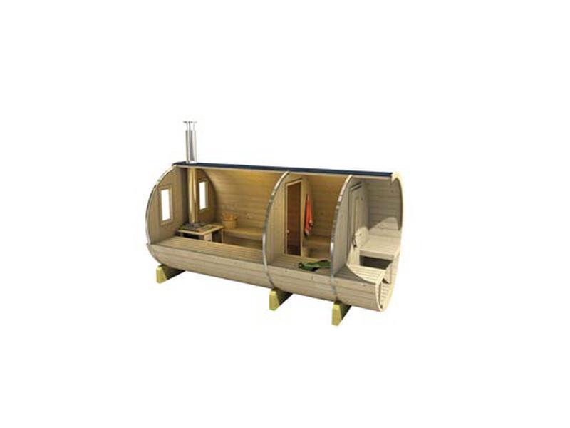 Tuindeco Saunafass 215 x 300 cm mit Vorraum naturbelassen