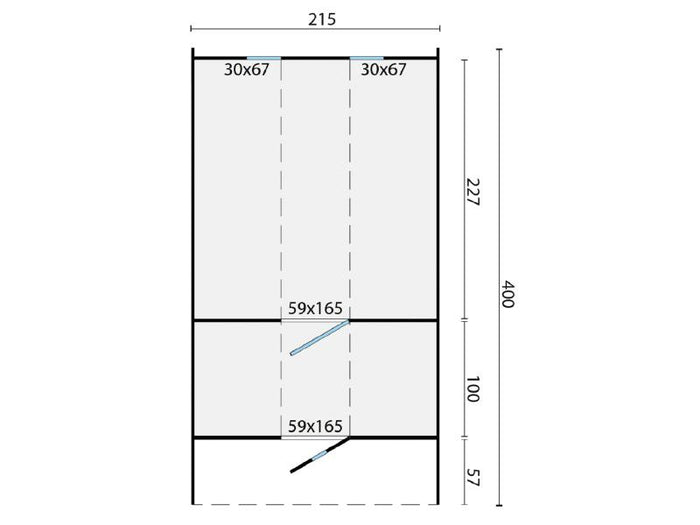 Tuindeco Saunafass 215 x 400 cm mit Vorraum naturbelassen