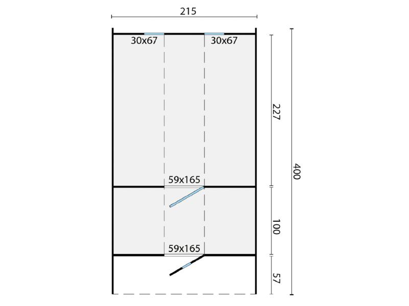 Tuindeco Saunafass 215 x 400 cm mit Vorraum Thermowood