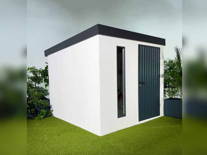 Urban One Gerätehaus Basic Typ 7, 450x298 cm, inkl. Überdachung rechts 2 m