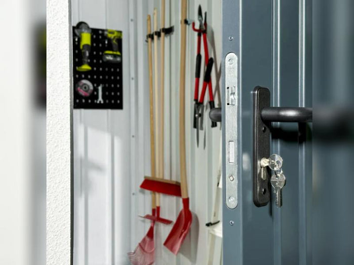 Urban One Gerätehaus Basic Typ 7, 490x256 cm, inkl. Überdachung rechts 2 m