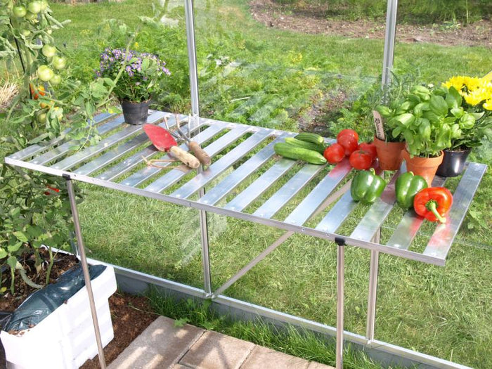 Vitavia Abklappbarer Tisch aus Aluminium blank eloxiert