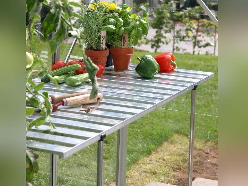 Vitavia Abklappbarer Tisch aus Aluminium blank eloxiert