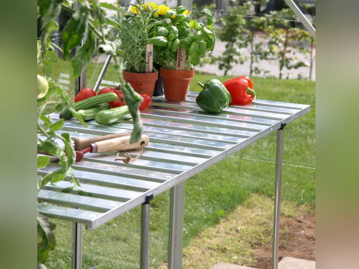 Vitavia Abklappbarer Tisch aus Aluminium blank eloxiert