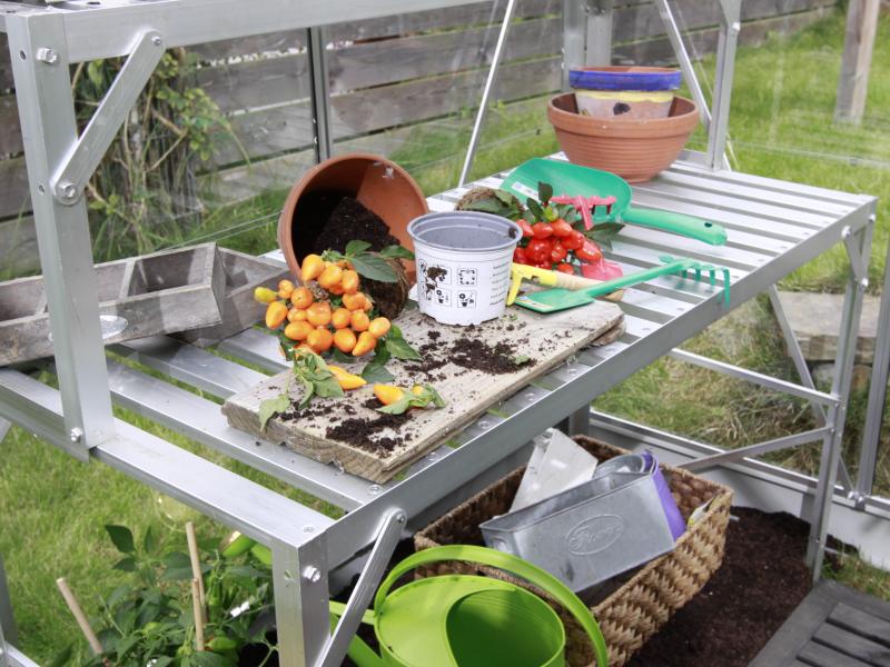 Vitavia Aluminium-Tisch 1 Ebene blank eloxiert