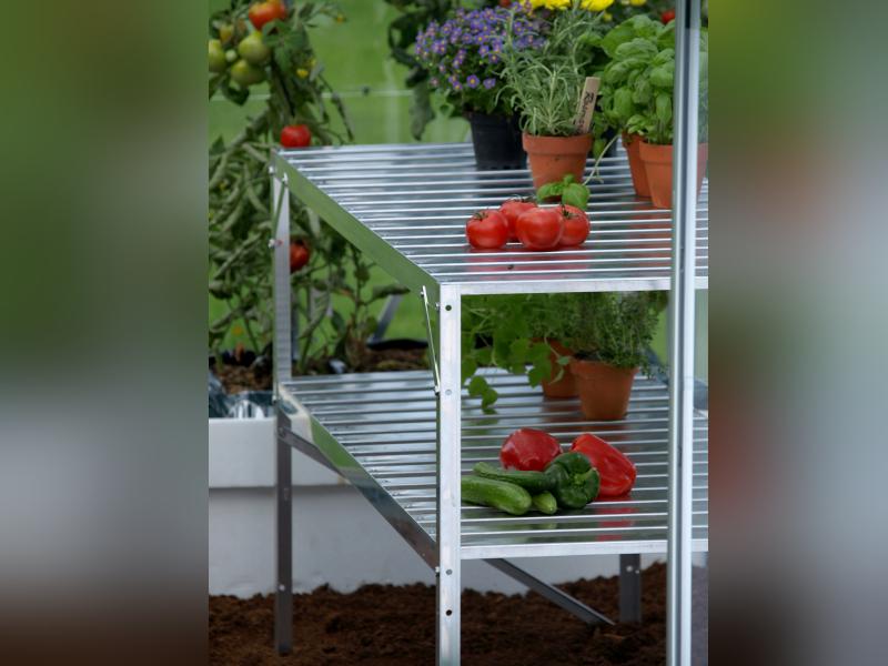 Vitavia Aluminium-Tisch 2 Ebenen blank eloxiert