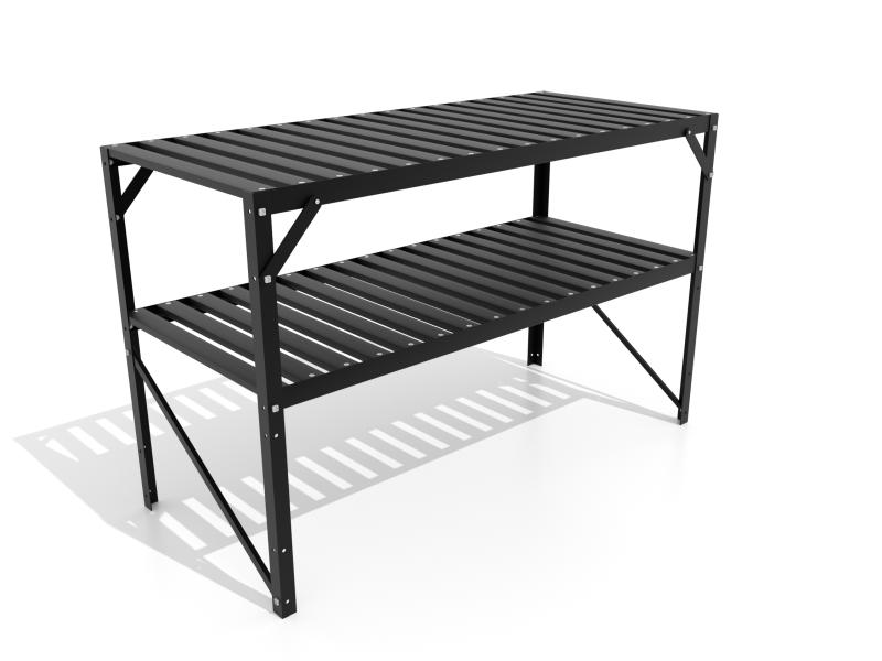 Vitavia Aluminium-Tisch 2 Ebenen schwarz