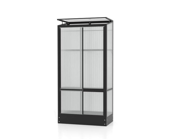 Vitavia Balkongewächshaus Polis, HKP 4mm, inkl. Stahlfundamentrahmen, schwarz pulverbeschichtet