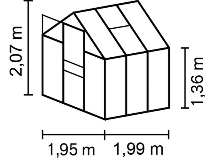 Vitavia Gewächshaus Apollo 3800 HKP 4 mm Alu