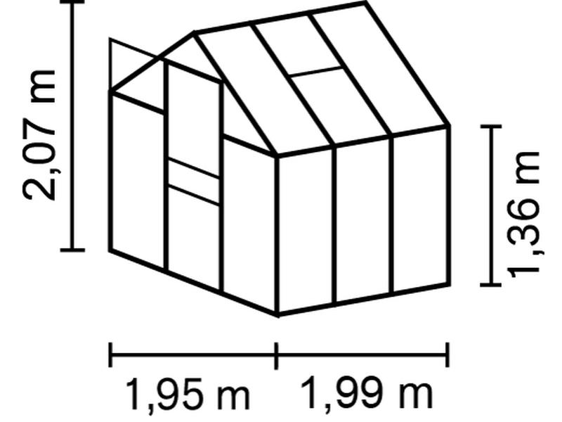 Vitavia Gewächshaus Apollo 3800 HKP 4 mm Schwarz