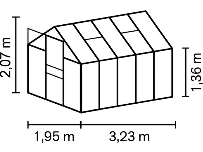 Vitavia Gewächshaus Apollo 6200 HKP 6 mm Schwarz