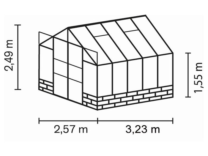 Vitavia Gewächshaus Cassandra 8300 ESG 3 mm Alu eloxiert