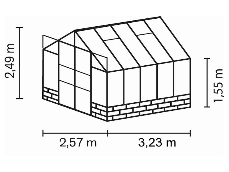 Vitavia Gewächshaus Cassandra 8300 ESG 3 mm Schwarz