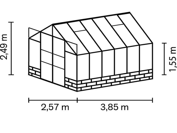 Vitavia Gewächshaus Cassandra 9900 ESG 3 mm Alu eloxiert