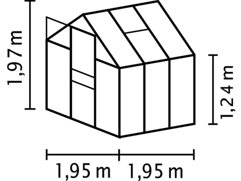 Vitavia Gewächshaus Comet 3800 HKP 4 mm Alu eloxiert