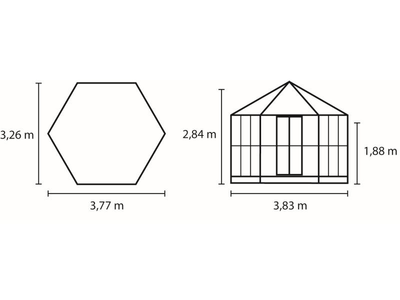 Vitavia Gewächshaus Hera 9000 ESG 3 mm u. HKP 6 mm Alu
