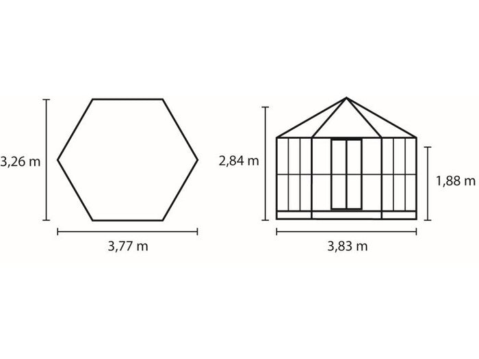 Vitavia Gewächshaus Hera 9000 ESG 3 mm u. HKP 6 mm Alu