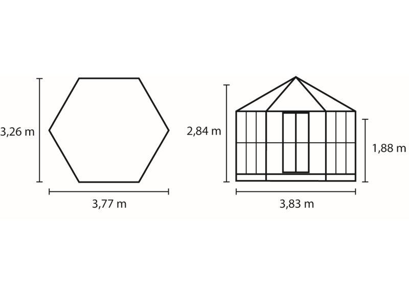 Vitavia Gewächshaus Hera 9000 ESG 3 mm u. HKP 6 mm schwarz