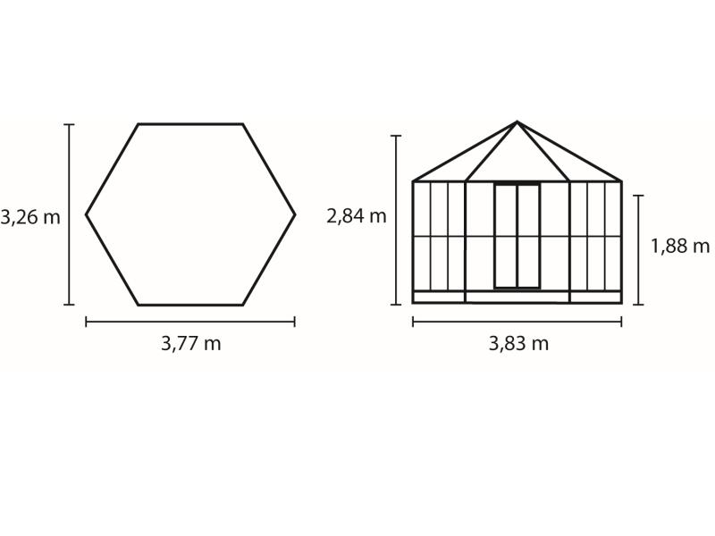 Vitavia Gewächshaus Hera 9000 ESG 3 mm u. HKP 6 mm dunkelgrün