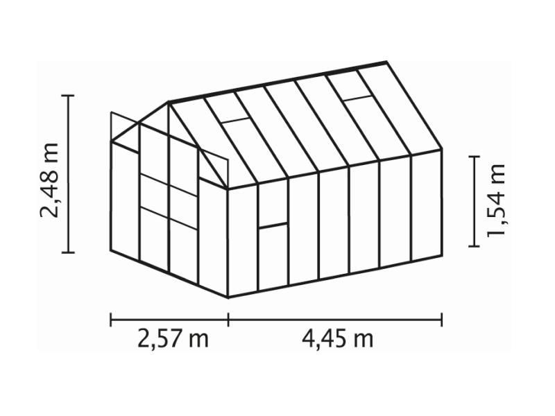 Vitavia Gewächshaus Jupiter 11500 HKP 6 mm Alu eloxiert