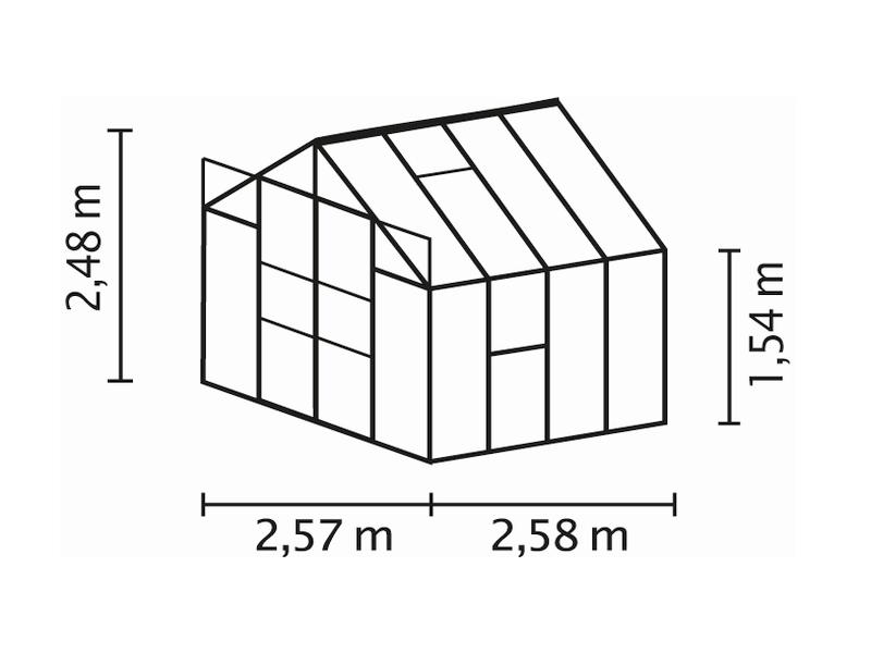 Vitavia Gewächshaus Jupiter 6700 ESG 3 mm Alu eloxiert
